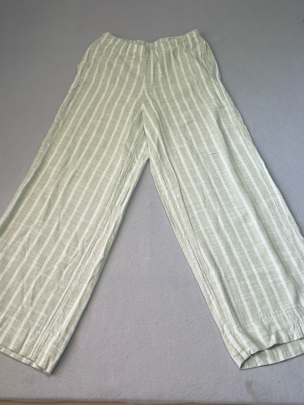 Boho Chic Cottagecore Size S by Arizona Jean Company Sage Striped Wide Leg Pants